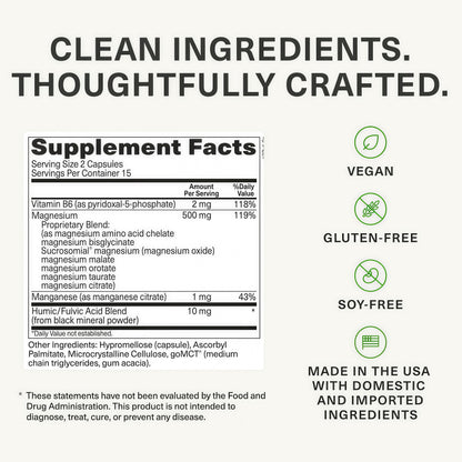 BIOptimizers Magnesium Breakthrough 500mg, 7 Forms of Magnesium 30 Capsules Glycinate, Malate, Citrate & More for Restful Sleep, Stress Resilience & Muscle Recovery