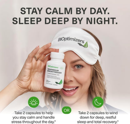 BIOptimizers Magnesium Breakthrough 500mg, 7 Forms of Magnesium 30 Capsules Glycinate, Malate, Citrate & More for Restful Sleep, Stress Resilience & Muscle Recovery